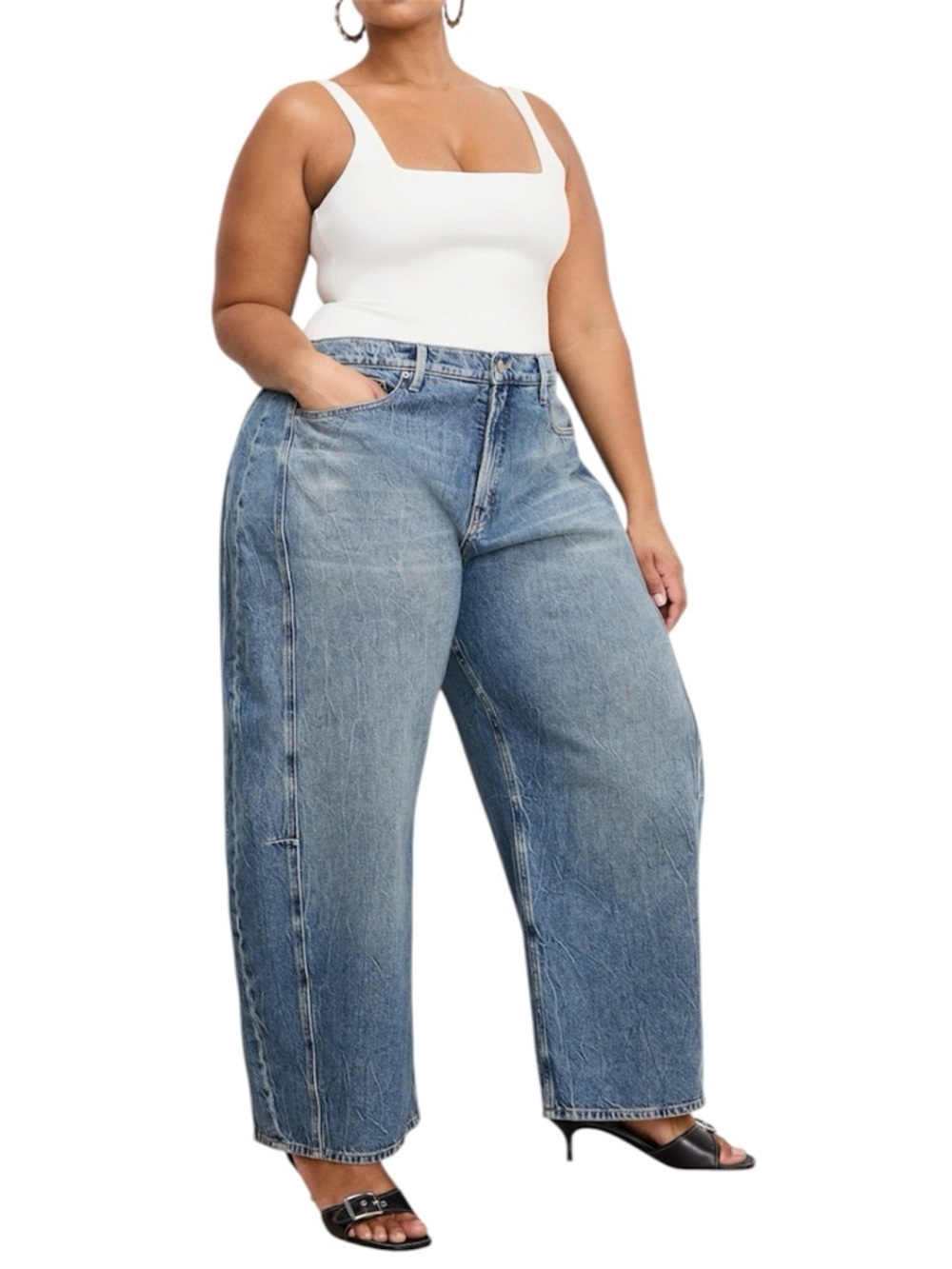 GOOD AMERICAN GOOD EXTREME BARREL JEANS – SIZE 15 (33)